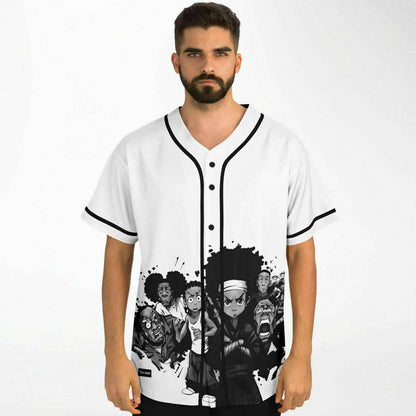 White Body Black Cartoon Rave Baseball Jersey