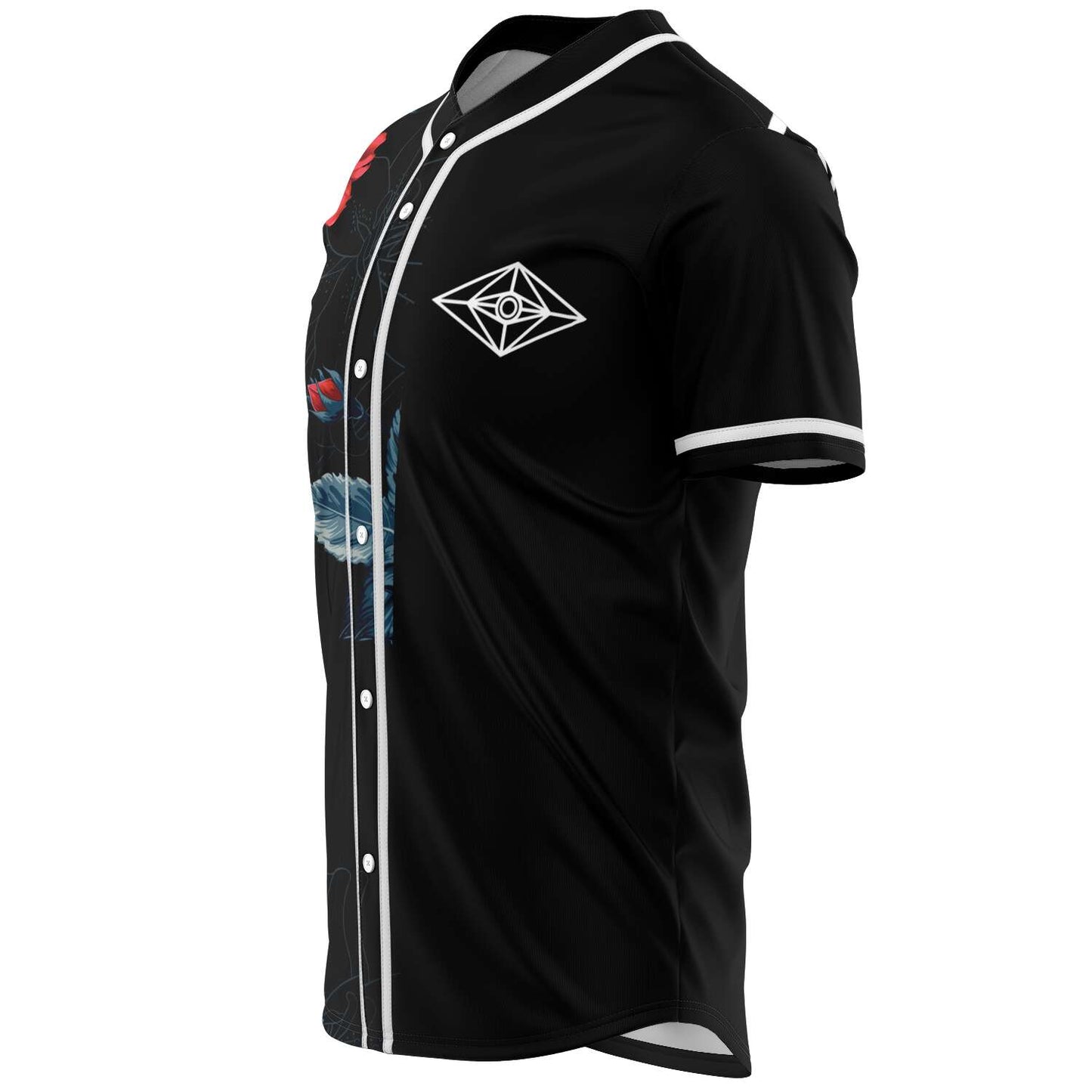Slander Black Dark Floral Rave Baseball Jersey