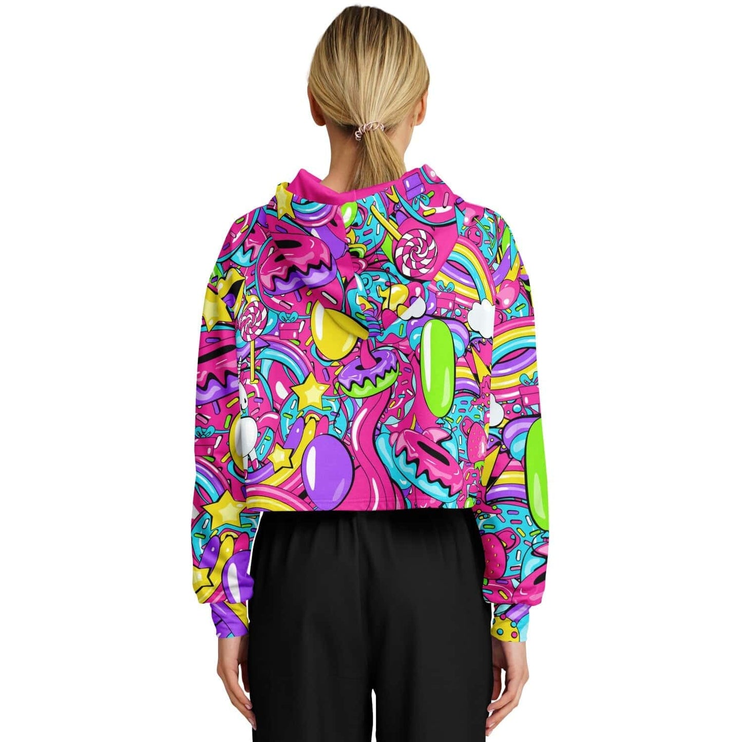 Colorful trippy cropped hoodie
