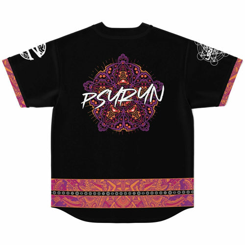 Psyryn Black Psychedelic Mandala Rave Baseball Jersey