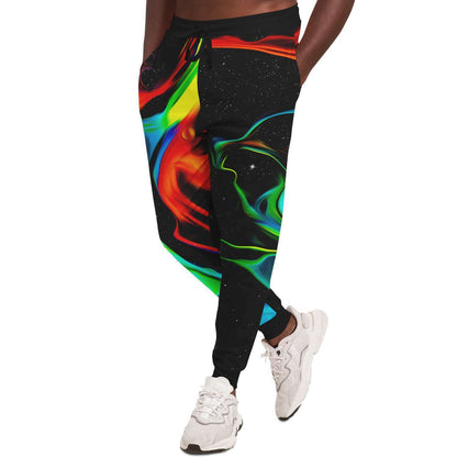 Black Neon Fluid Rave Joggers