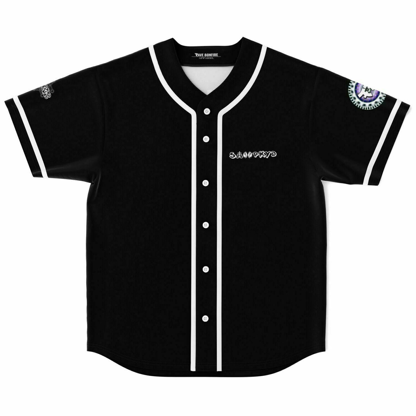 Sloppykid Black Minimal Logo Rave Baseball Jersey