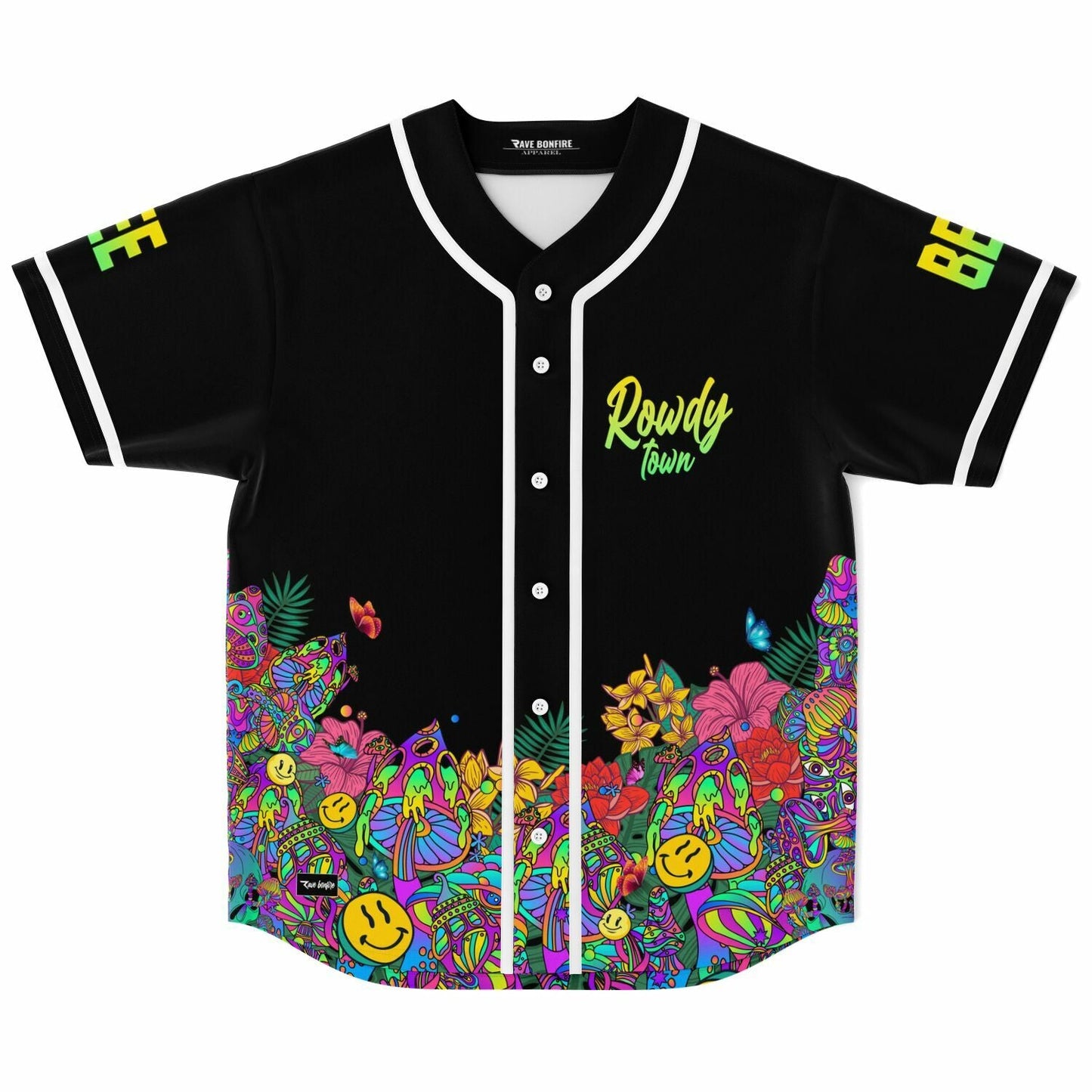 Big Gigantic Black Body Dense Psychedelic Rave Baseball Jersey