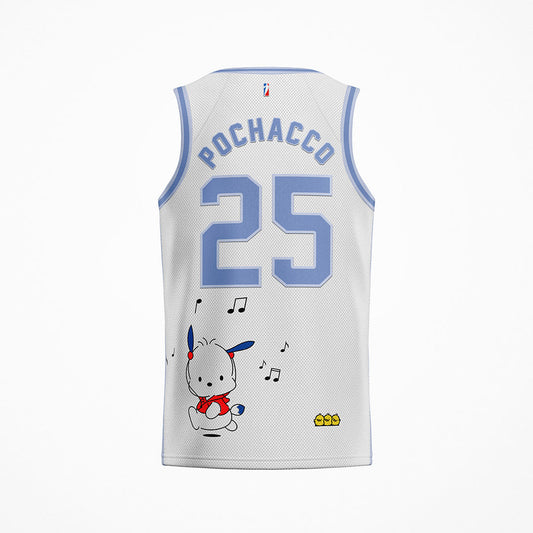White Pochacco Cartoon Rave Basketball Jersey