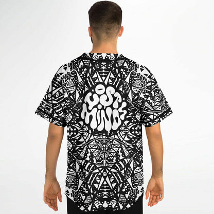 Lost Minds Black White Dense Symmetrical Rave Baseball Jersey