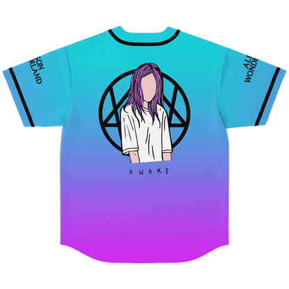 Alison Wonderland Teal Purple Minimal Text Rave Baseball Jersey