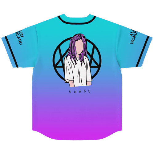 Alison Wonderland Teal Purple Minimal Text Rave Baseball Jersey