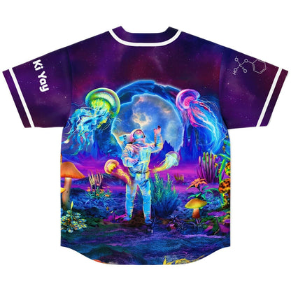 Vivid Purple Astronaut Psychedelic Rave Baseball Jersey