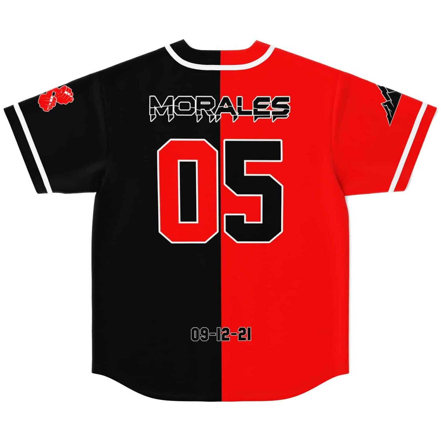 Split Red Block Rave Baseball Jersey