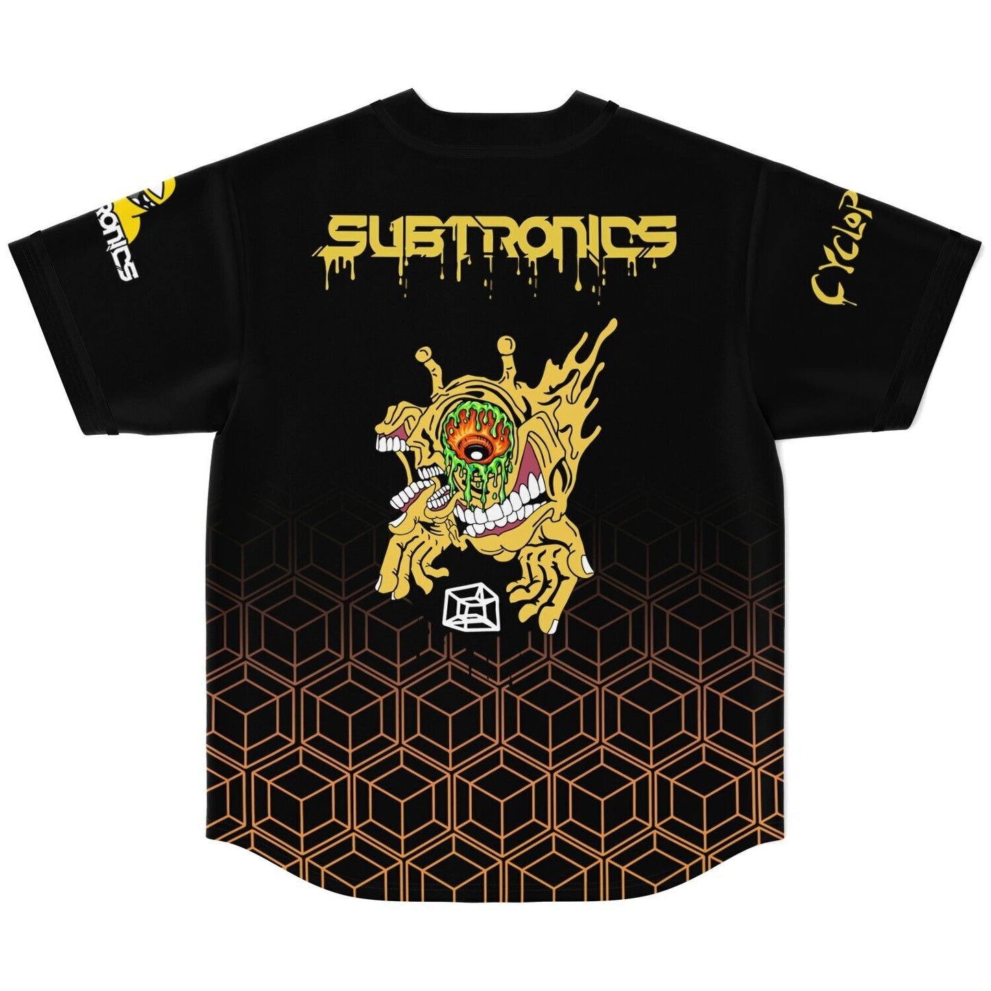 Subtronics Black Orange ‘Cyclops’ One Rave Baseball Jersey