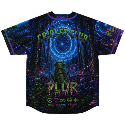 Deep Blue Psychedelic Forest Rave Baseball Jersey