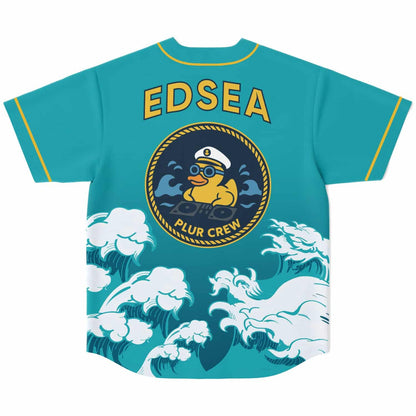 Teal Japanese Crashing Rave Baseball Jersey