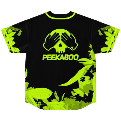 PEEKABOO Black Neon Green Rave Baseball Jersey