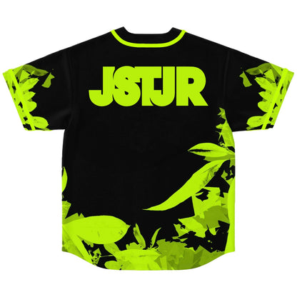 JSTJR Black Neon Green Rave Baseball Jersey