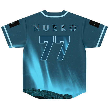 Nurko Teal Night Landscape Rave Baseball Jersey