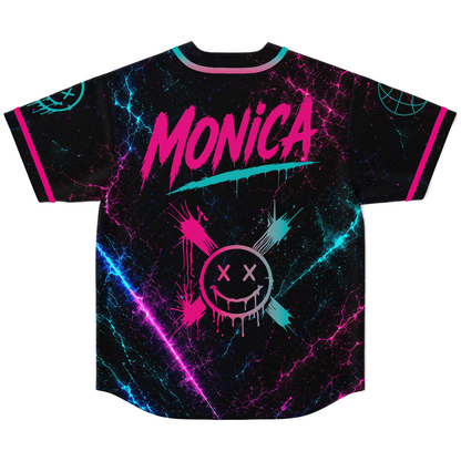 Black Cracked Marble Rave Baseball Jersey