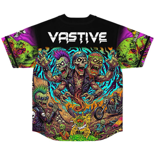 Black Horror Punk Rave Baseball Jersey