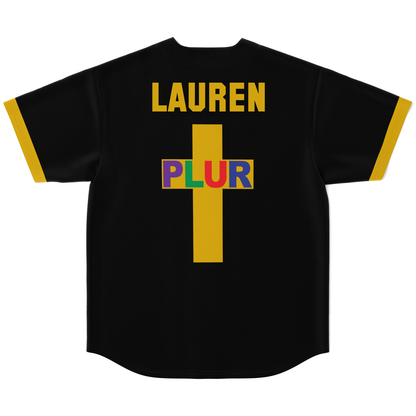 Black Retro Baseball Rave Baseball Jersey