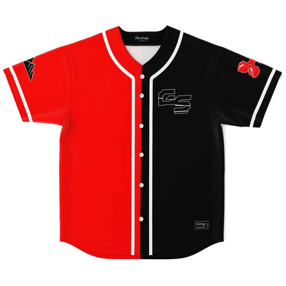 Split Red Block Rave Baseball Jersey