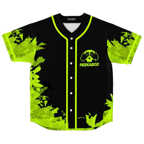PEEKABOO Black Neon Green Rave Baseball Jersey