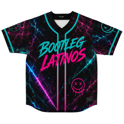 Black Cracked Marble Rave Baseball Jersey