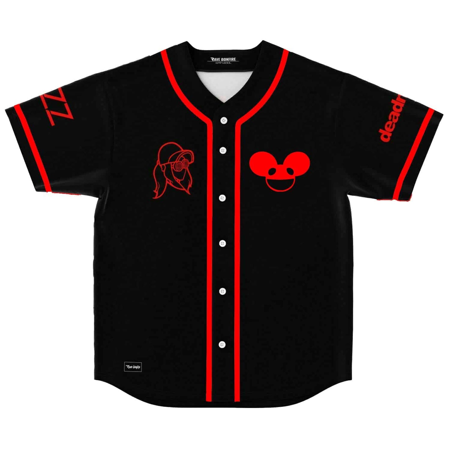deadmau5 Black Mouse Head Rave Baseball Jersey