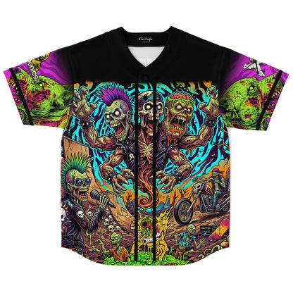 Black Horror Punk Rave Baseball Jersey