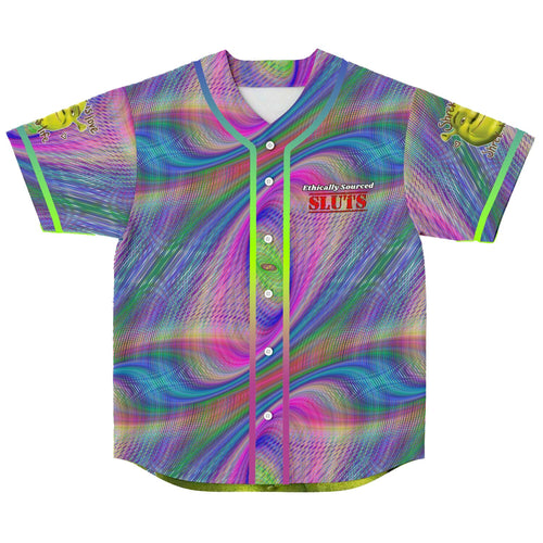 Iridescent Rainbow Shrek Meme Rave Baseball Jersey