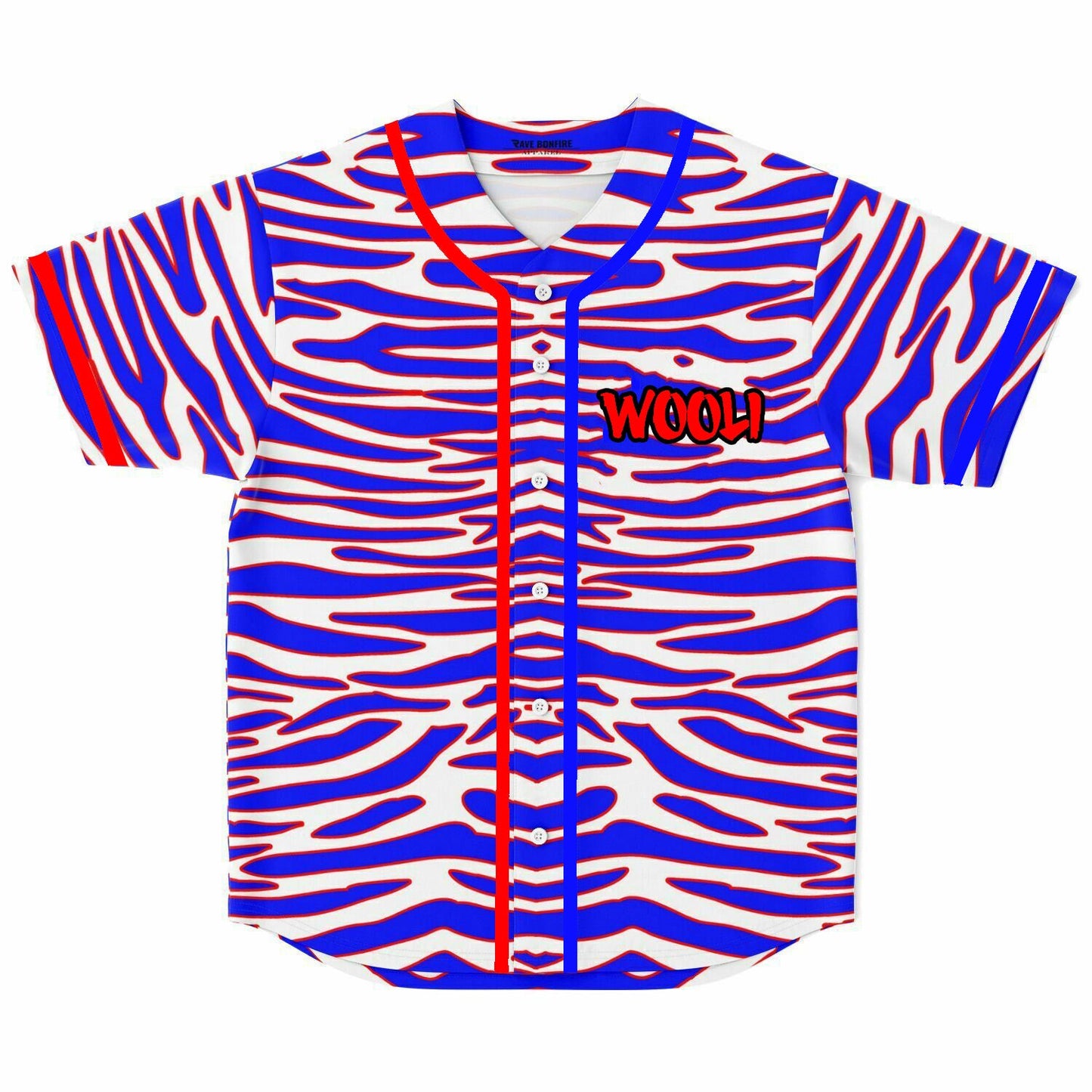 Wooli Royal Blue Zebra Rave Baseball Jersey