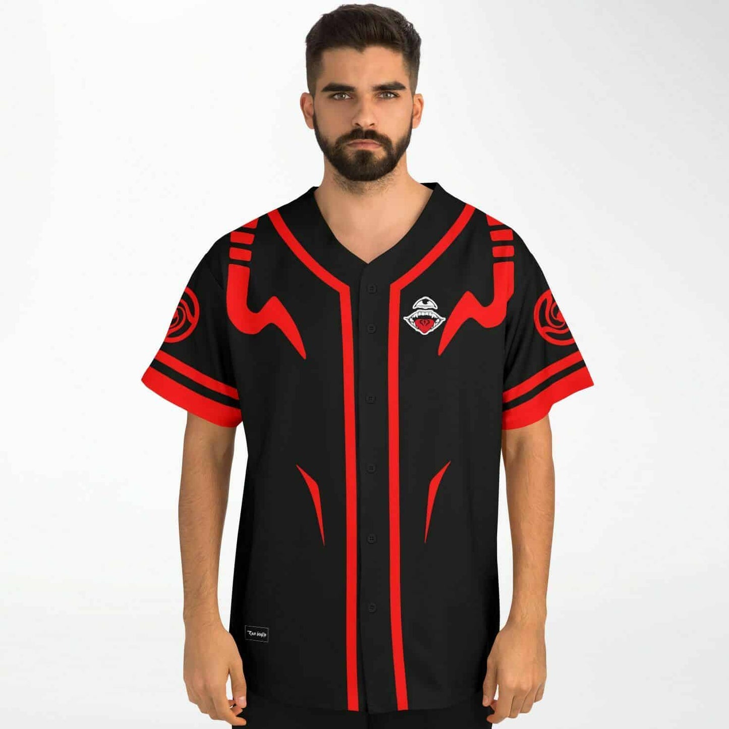 Black Red Demonic Rave Baseball Jersey