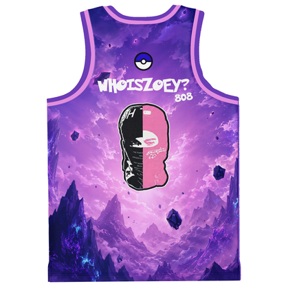 Purple Violet Psychic Feline Rave Basketball Jersey