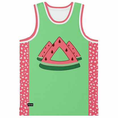 Mint Green Watermelon Slices Rave Basketball Jersey