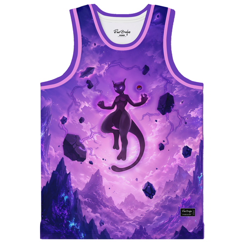 Purple Violet Psychic Feline Rave Basketball Jersey