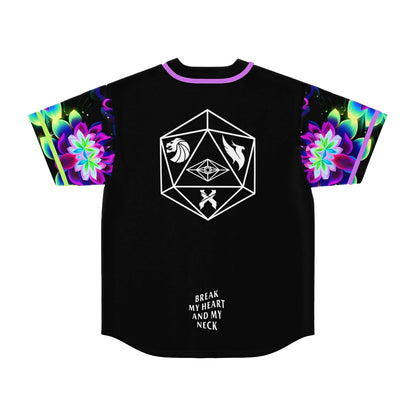 Black Glowing Neon Rave Baseball Jersey