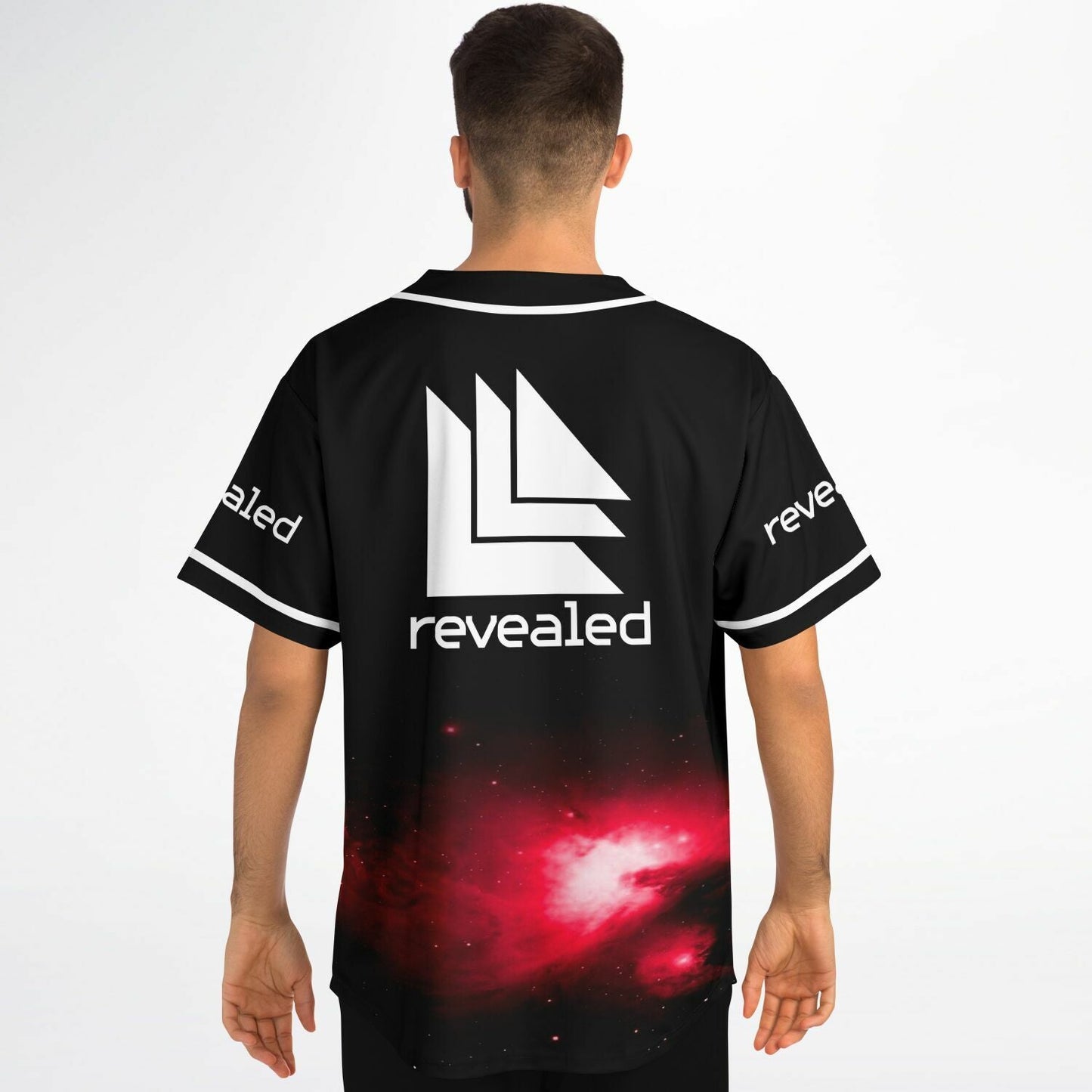 Revealed Black Red Nebula Rave Baseball Jersey