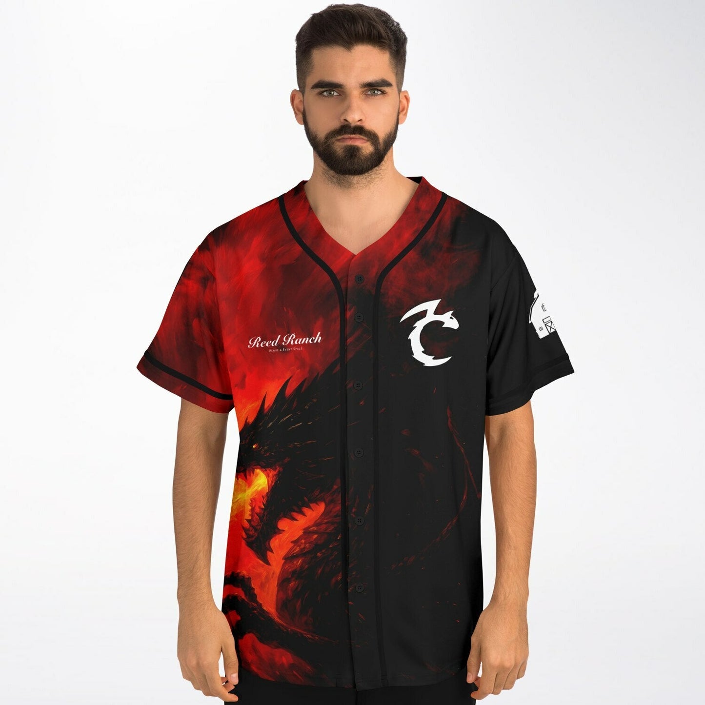 Black Dark Dragon Rave Baseball Jersey