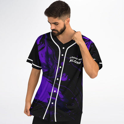 Black Swirling Purple Rave Baseball Jersey