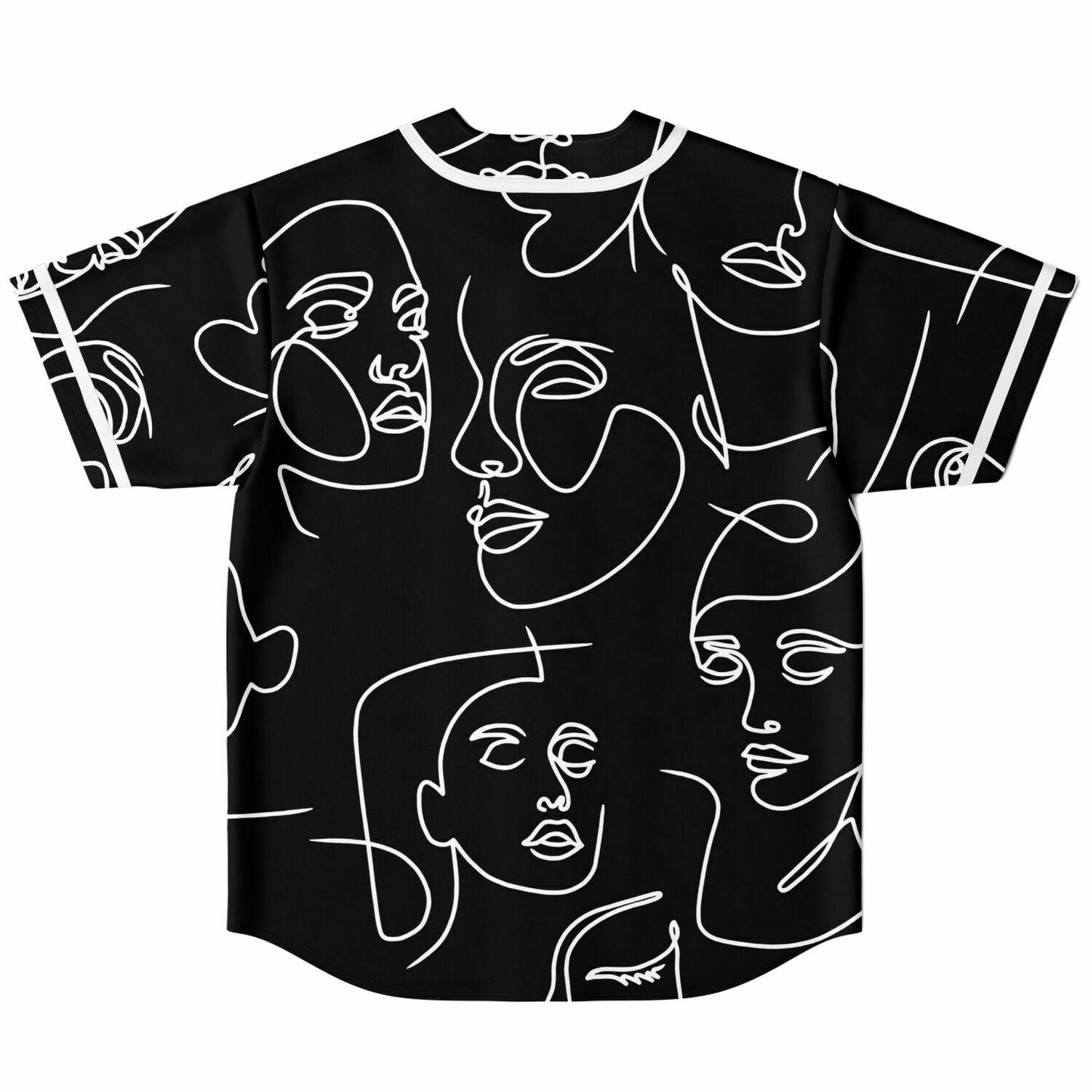 Black & White Line Art Reversible Baseball Jersey
