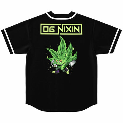 OG Nixin Black Chest Slogan Rave Baseball Jersey