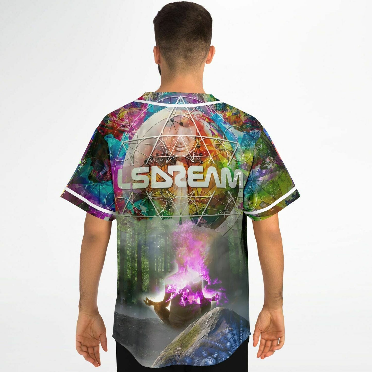 LSDREAM Vivid Rainbow Stained Glass Rave Baseball Jersey