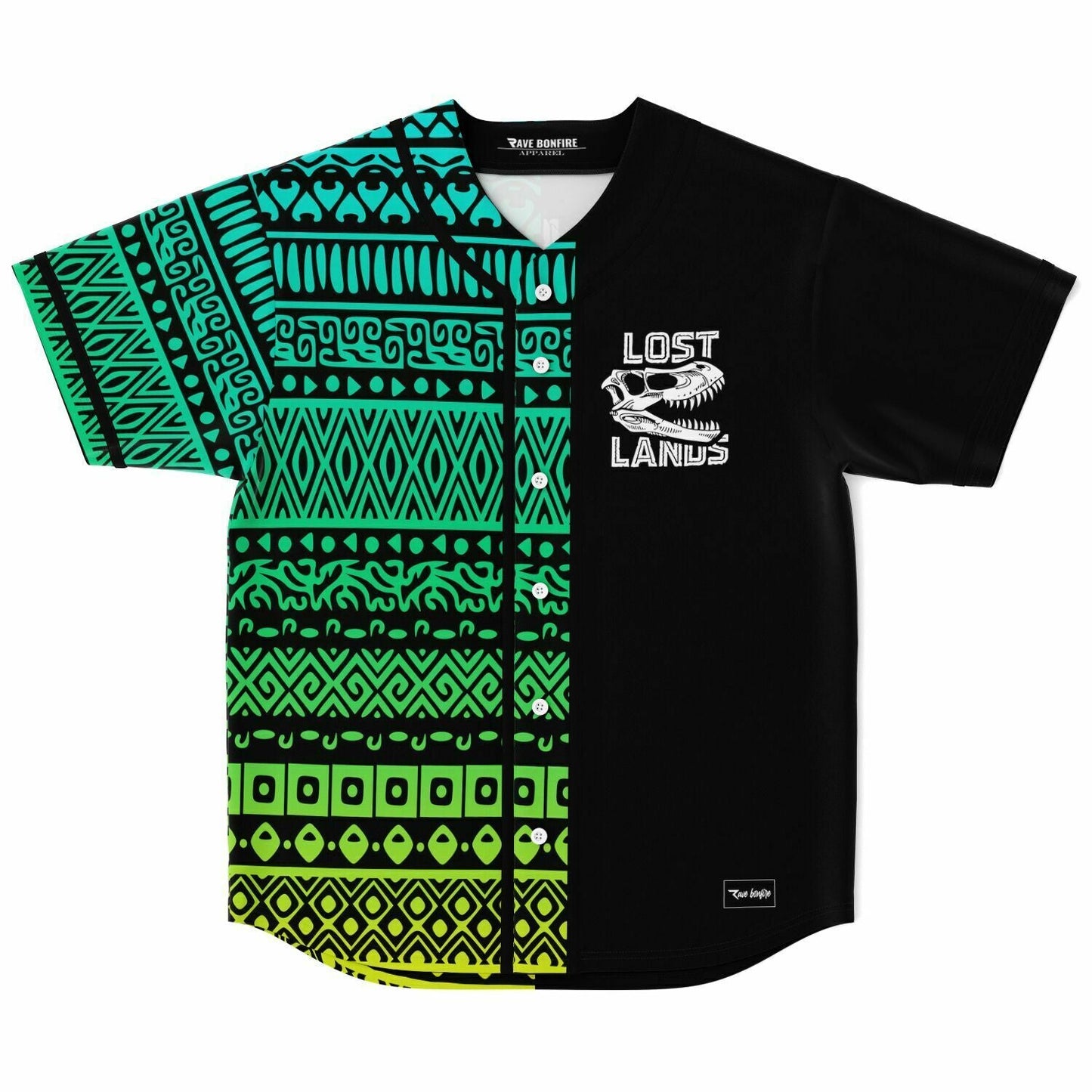 Lost Lands Black Paired Split Rave Baseball Jersey