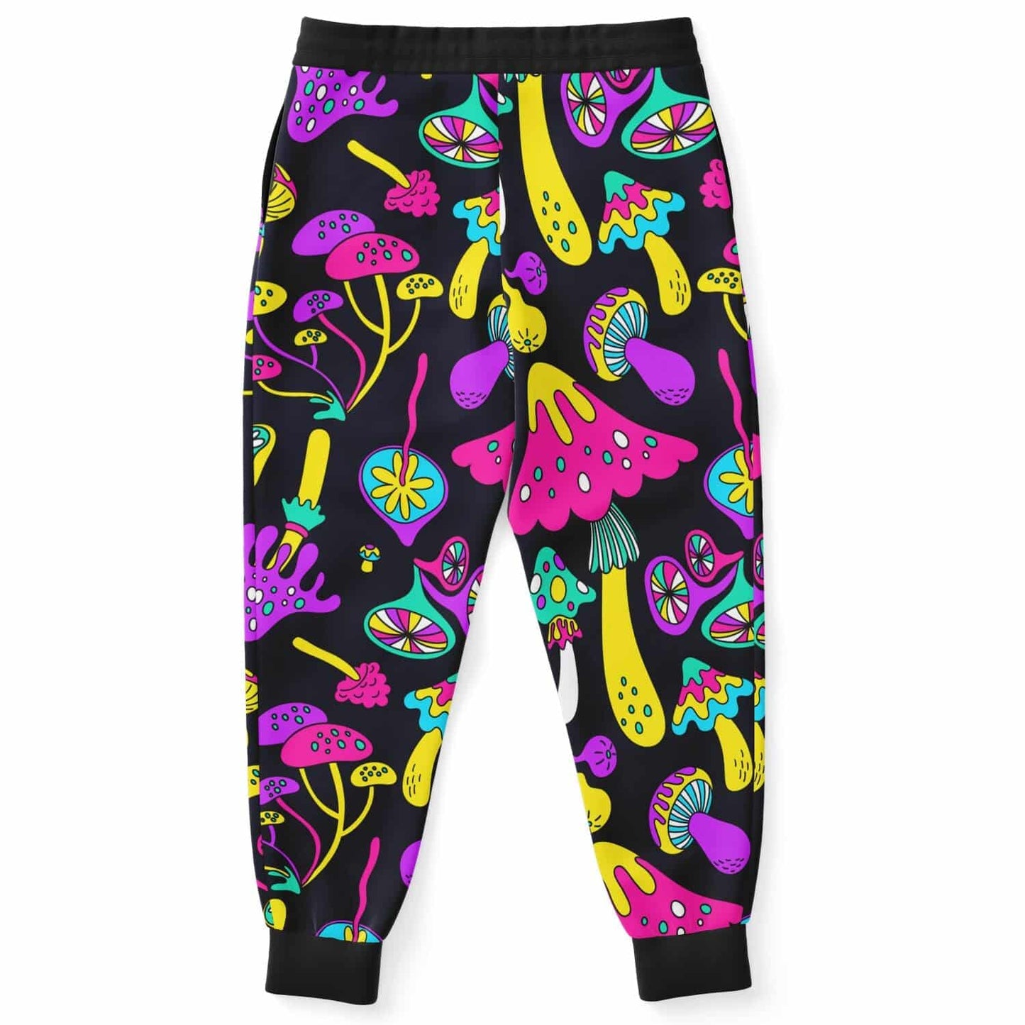 Black Psychedelic Mushrooms Rave Joggers