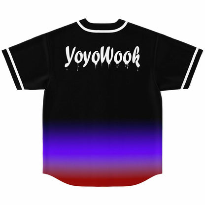 Black Blue Stylized ‘W’ Rave Baseball Jersey