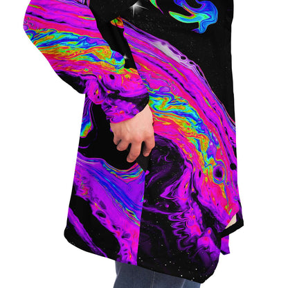 Black Psychedelic Liquid Rave Cloak