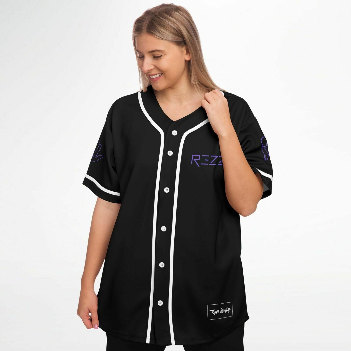 Rezz Black Wordmark Rave Baseball Jersey