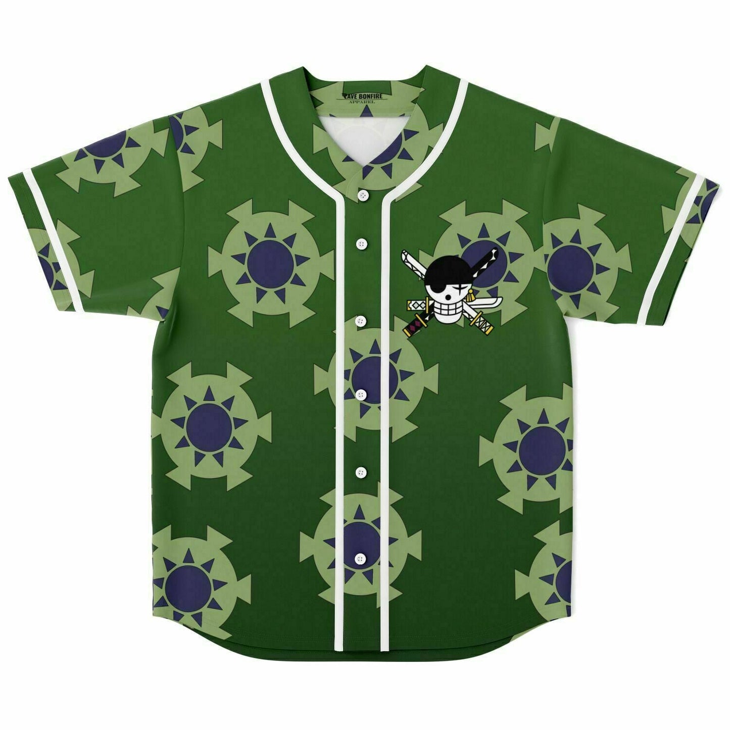 Olive Repeating Sunburst Rave Baseball Jersey