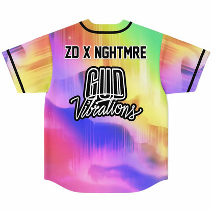 NGHTMRE x Zeds Dead Rainbow Aurora Soft Rave Baseball Jersey