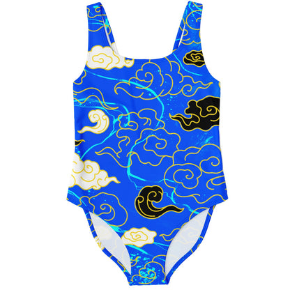 Royal Swirling Stylized Rave Swimsuit