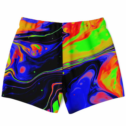 Black Neon Liquid Rave Swim Trunks