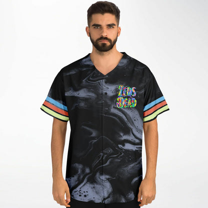 Zeds Dead Black Charcoal Psychedelic Marbled Rave Baseball Jersey